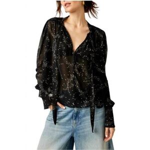 NWT Free People Stars Align Printed Top